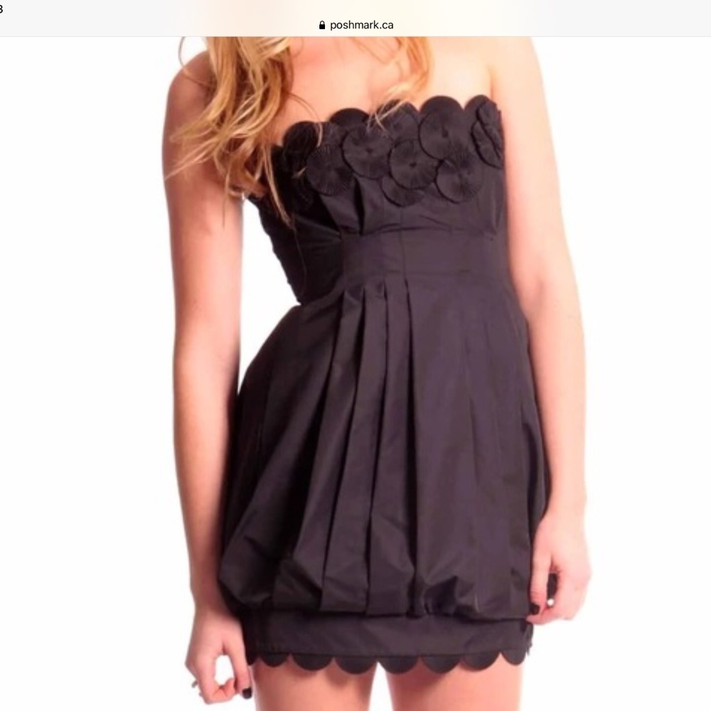 BCBGMaxAzria Black Strapless Dress